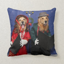 Golden retriever-WeihnachtsCarolers Kissen