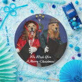 Golden retriever-WeihnachtsCarolers Pappteller (Party)