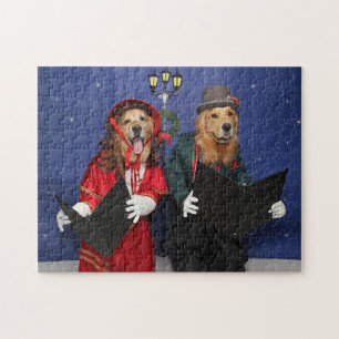 Golden retriever-WeihnachtsCarolers Puzzle