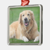 Golden Retriever Weihnachtsdekoration Metall Custo Silbernes Ornament (Links)