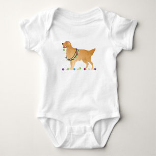 Golden Retriever Weihnachtsdesign Baby Strampler