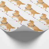 Golden Retriever Weihnachtsdesign Geschenkpapier (Ecke)