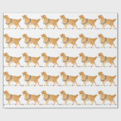 Golden Retriever Weihnachtsdesign Geschenkpapier (Flach)