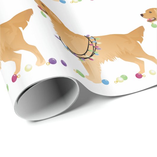 Golden Retriever Weihnachtsdesign Geschenkpapier (Rolleneckpunkt)