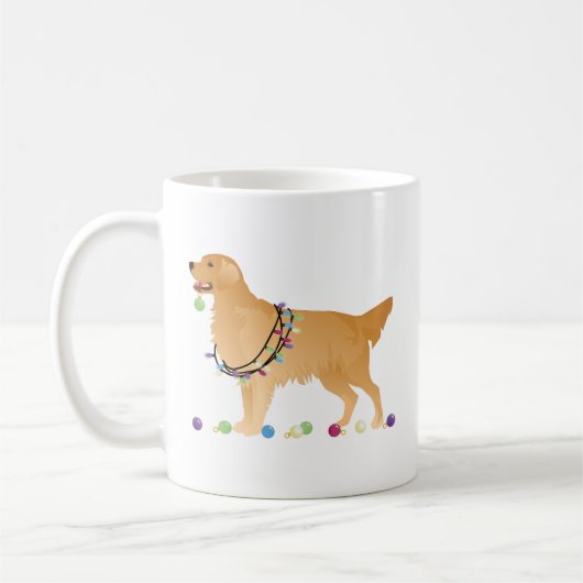 Golden Retriever Weihnachtsdesign Kaffeetasse (Links)