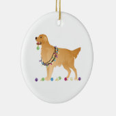 Golden Retriever Weihnachtsdesign Keramik Ornament (Rechts)