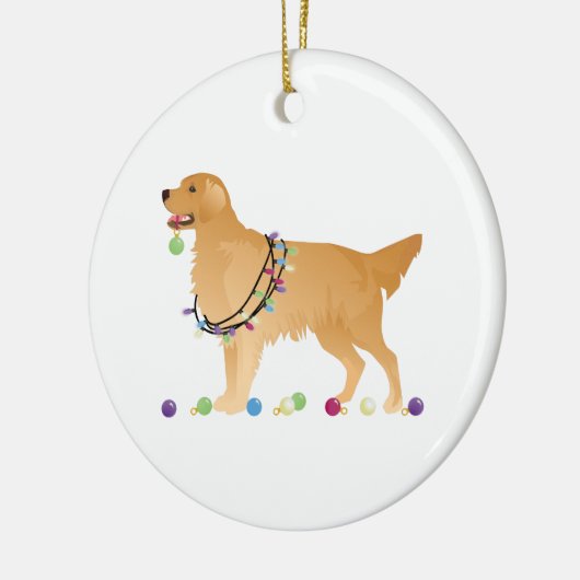Golden Retriever Weihnachtsdesign Keramik Ornament (Links)