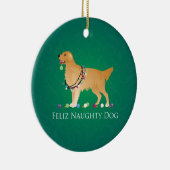 Golden Retriever Weihnachtsdesign Keramik Ornament (Rechts)