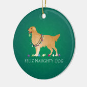 Golden Retriever Weihnachtsdesign Keramik Ornament (Links)