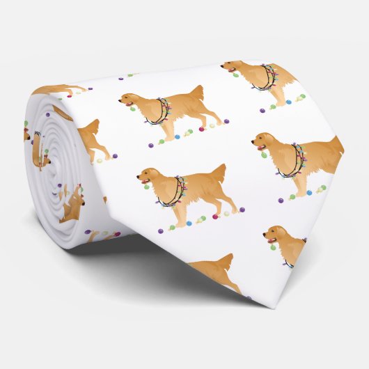 Golden Retriever Weihnachtsdesign Krawatte (Gerollt)