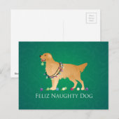 Golden retriever-Weihnachtsentwurf Feiertagspostkarte (Vorne/Hinten)