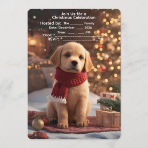 Golden Retriever Weihnachtsfeier-Einladung Einladung