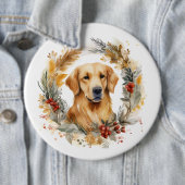 Golden Retriever Weihnachtsfeier Festliche Jungfra Button (Beispiel)