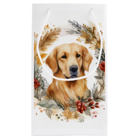 Golden Retriever Weihnachtsfeier Festliche Jungfra Kleine Geschenktüte (Rückseite)