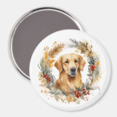 Golden Retriever Weihnachtsfeier Festliche Jungfra Magnet (Vorderseite/Rückseite)