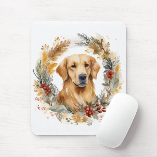 Golden Retriever Weihnachtsfeier Festliche Jungfra Mousepad (Mit Mouse)