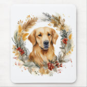 Golden Retriever Weihnachtsfeier Festliche Jungfra Mousepad (Vorne)