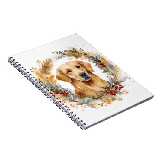 Golden Retriever Weihnachtsfeier Festliche Jungfra Notizblock (Rechte Seite)