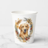 Golden Retriever Weihnachtsfeier Festliche Jungfra Pappbecher (Rückseite)