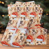 Golden Retriever Weihnachtsfeiertag Niedlich Santa Geschenkpapier