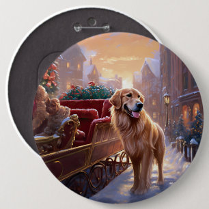 Golden Retriever Weihnachtsfeiertage Button