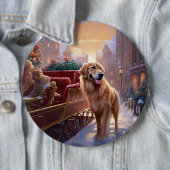 Golden Retriever Weihnachtsfeiertage Button (Beispiel)