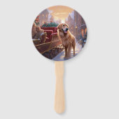 Golden Retriever Weihnachtsfeiertage Fächer (Rückseite)