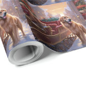 Golden Retriever Weihnachtsfeiertage Geschenkpapier (Rolleneckpunkt)