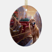 Golden Retriever Weihnachtsfeiertage Keramik Ornament (Rechts)