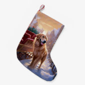 Golden Retriever Weihnachtsfeiertage Kleiner Weihnachtsstrumpf (Vorderansicht (hängend))
