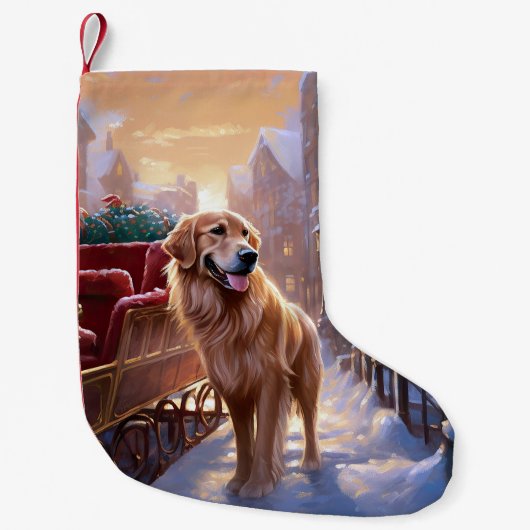 Golden Retriever Weihnachtsfeiertage Kleiner Weihnachtsstrumpf (Vorderseite)
