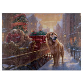 Golden Retriever Weihnachtsfeiertage Schneidebrett (Vorderseite)