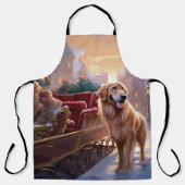 Golden Retriever Weihnachtsfeiertage Schürze (Vorderseite)