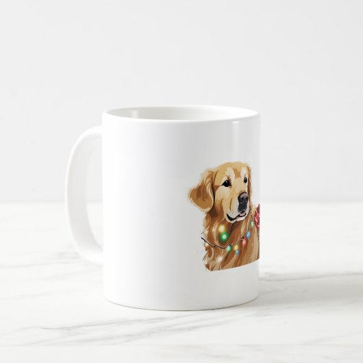 Golden Retriever Weihnachtsfest Kaffeetasse (Vorderseite Links)