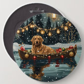 Golden Retriever Weihnachtsfest Reise Button (Vorne & Hinten)
