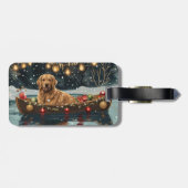 Golden Retriever Weihnachtsfest Reise Gepäckanhänger (Rückseite horizontal)