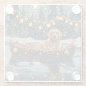 Golden Retriever Weihnachtsfest Reise Glasuntersetzer (Rückseite)