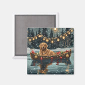 Golden Retriever Weihnachtsfest Reise Magnet (Vorderseite/Rückseite)