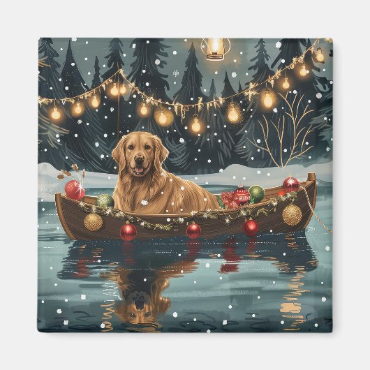 Golden Retriever Weihnachtsfest Reise Magnet (Vorne)