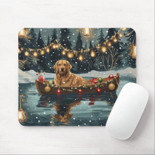 Golden Retriever Weihnachtsfest Reise Mousepad