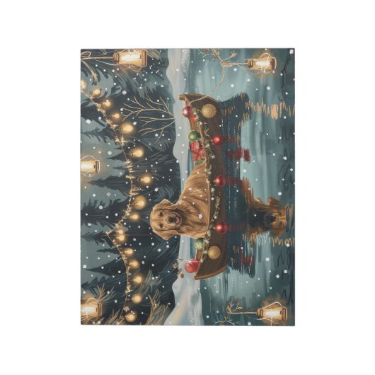 Golden Retriever Weihnachtsfest Reise Notizblock (Rotiert)