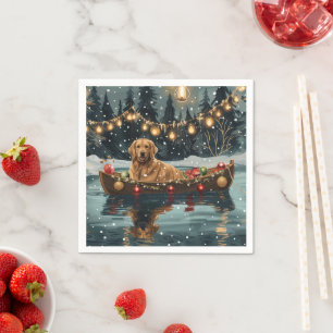 Golden Retriever Weihnachtsfest Reise Serviette