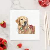 Golden Retriever Weihnachtsfest Serviette (Beispiel)