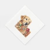 Golden Retriever Weihnachtsfest Serviette (Ecke)