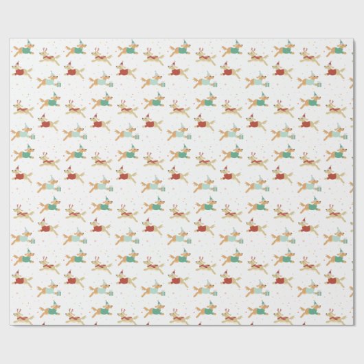 Golden retriever-Weihnachtsgeschenk-Packpapier Geschenkpapier (Flach)