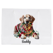 Golden Retriever Weihnachtsgeschenk Tasche Große Geschenktüte (Rückseite)