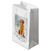 Golden retriever-Weihnachtsgeschenk-Tasche Kleine Geschenktüte (Vorderseite Schrägansicht)