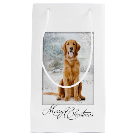 Golden retriever-Weihnachtsgeschenk-Tasche Kleine Geschenktüte (Vorderseite)