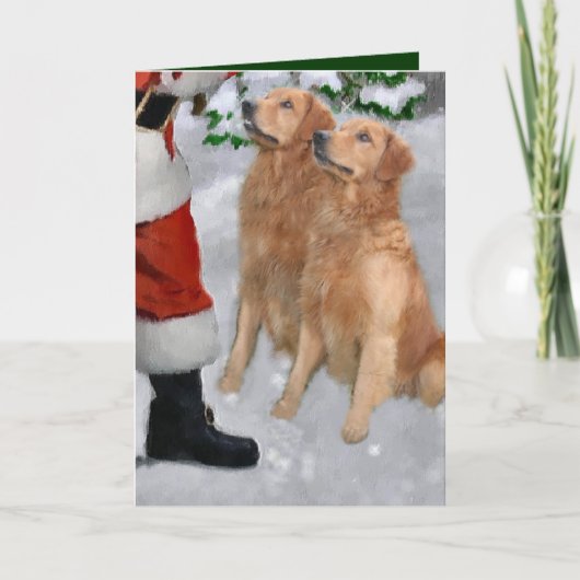 Golden Retriever Weihnachtsgeschenke Feiertagskarte (Vorderseite)