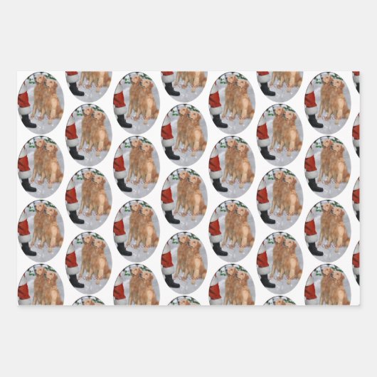 Golden Retriever Weihnachtsgeschenke Geschenkpapier Set (Vorderseite 3)